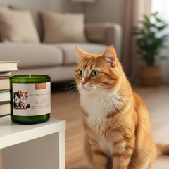 GATdela Gattara Per Scelta - Candela Ironica per Amanti dei Gatti | Vino Riciclato