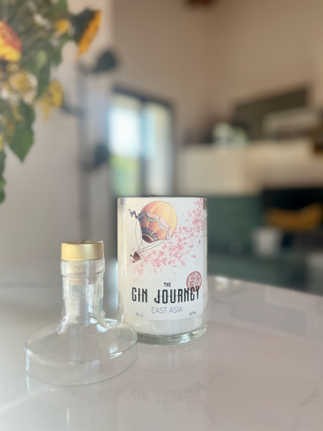 Candela Mongolfiera con tappo (incisione personalizzata)