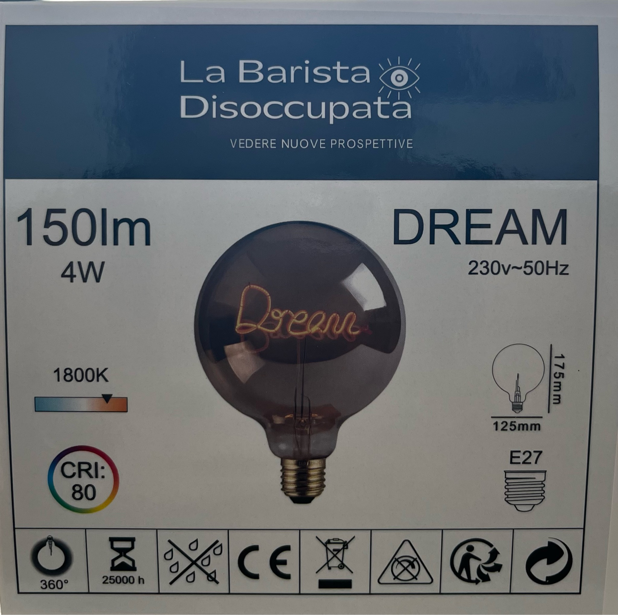 Lampadina con scritta a led Dream