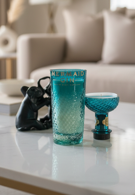 Candela Sirena blu con tappo