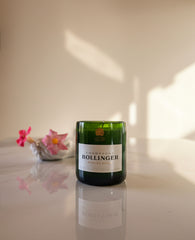Candela ricavata da riciclo bottiglia di champagne