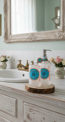 Set Dispenser e Portaspazzolini Rosa