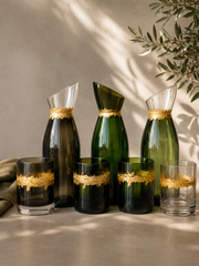 Set Rinascita Radici – Caraffa e 2 Bicchieri in Vetro Recuperato