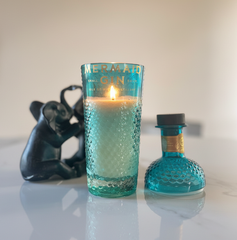 Candela Gin Sirena Blu con tappo — Artigianale riciclata design marino
