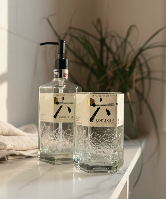 Set Bagno Roku Artigianale - Dispenser Sapone e Portaspazzolini