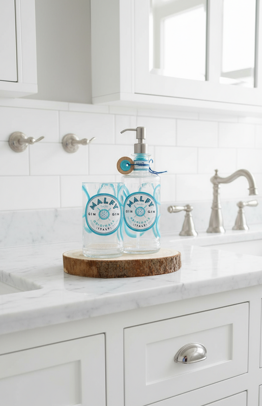 Set Dispenser e Portaspazzolini Azzurro