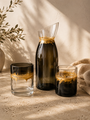 Set Rinascita Terra – Caraffa e 2 Bicchieri in Vetro Recuperato