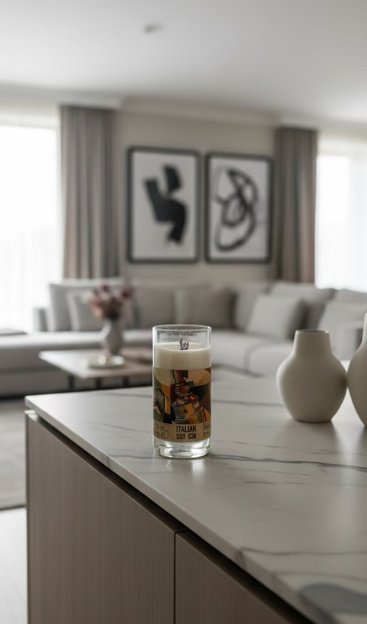 Candela Gin Rajo con tappo — Artigianale riciclata design distintivo (incisione personalizzata)