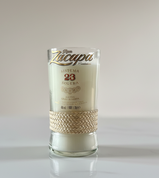Candela Rum Zacapa 23 con tappo — Artigianale riciclata (incisione personalizzata)