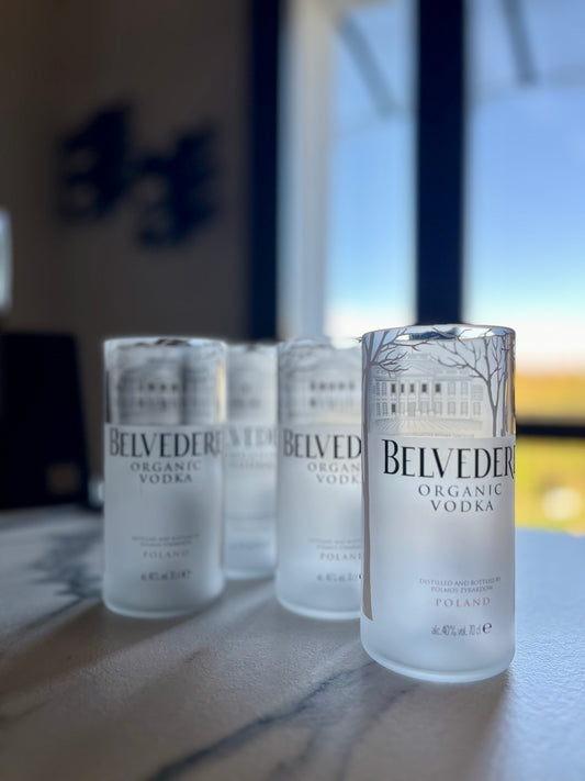 Set Bicchieri Belvedere da Bottiglia Riciclata – Pezzi Unici Scontati