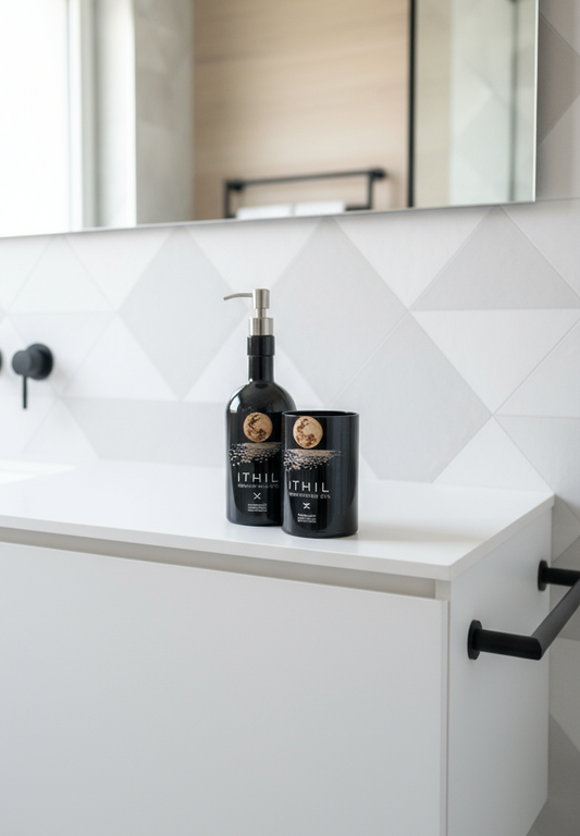Set Bagno Ithil Artigianale - Dispenser Sapone e Portaspazzolini