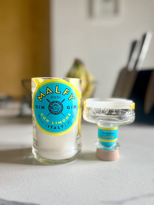 Candela Malfy giallo con tappo (incisione personalizzata)