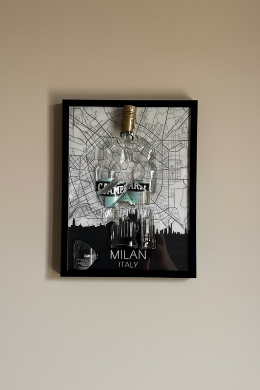 La Milano da Bere Quadro Artigianale Campari