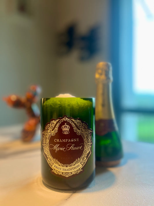 Porta spezie con bottiglia champagne da esposizione