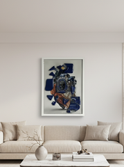 Amuerte's Blue Heart Quadro di Design Artigianale Toni del Blu