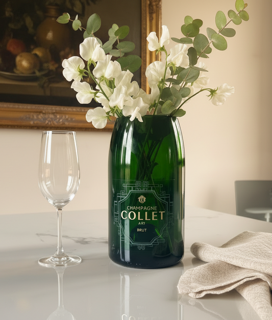 Vaso Collet Magnum – bottiglia di Champagne trasformata in oggetto di design