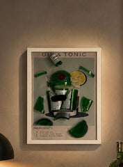 Quadro Gin & Tonic Artigianale – Bottiglia Originale e Design Moderno