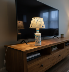 Lampada Malfy Azzurra Paralume Dipinto - Design Artigianale (incisione personalizzata)