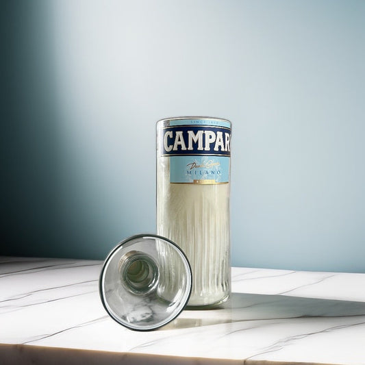 Candela Campari con tappo — Artigianale riciclata (incisione personalizzata)