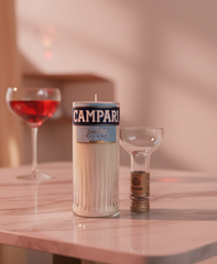 Candela Campari con tappo — Artigianale riciclata (incisione personalizzata)