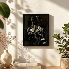 Quadro di design artigianale "Black Heart" - Arredo unico per la tua casa
