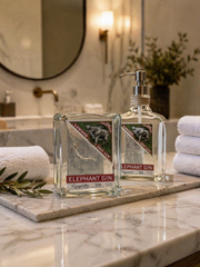 Set Bagno Elephant Gin – Portasapone e Portaspazzolini in Vetro