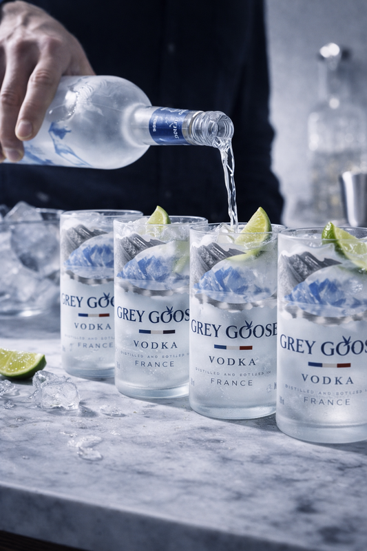 Set Bicchieri Grey Goose da Bottiglia Riciclata – Pezzi Unici Scontati
