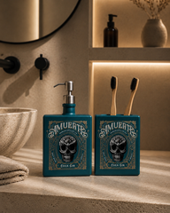 Set Bagno Amuerte Ottanio Artigianale - Dispenser Sapone e Portaspazzolini