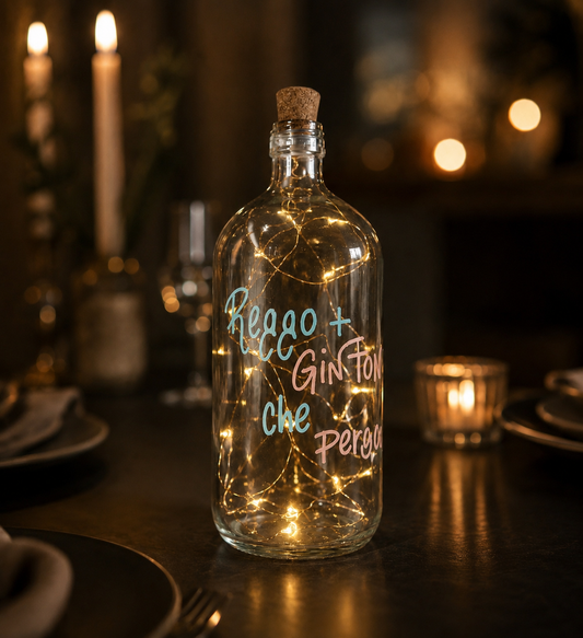 Lanterna Reggo + Gin Tonic LED USB - Design Upcycling Decorativo Chiaro
