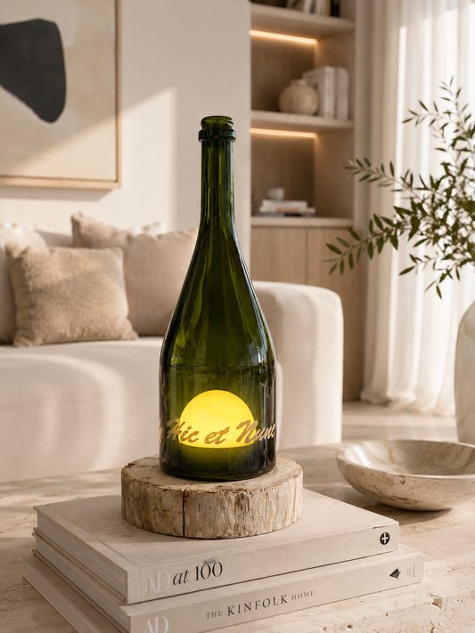 Lampada Hic et Nunc – Bottiglia Riciclata con Luce