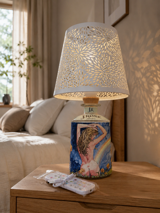 Lampada J.Rose con Luce RGB – Bottiglia Riciclata Artigianale