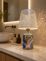 Lampada J.Rose con Luce RGB – Bottiglia Riciclata Artigianale