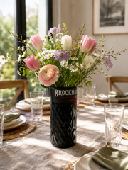 Vaso da fiori in bottiglia di vetro riciclata – Centrotavola