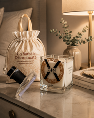 Candela in Cera di Soia da Bottiglia di Gin Riciclata con Tappo