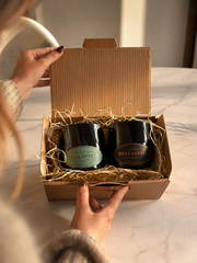 Cofanetto Regalo – 2 Candele da Bottiglie di Vino