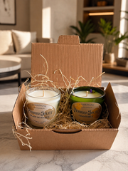 Cofanetto Champagne – 2 Candele da Bottiglie Riciclate