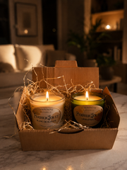 Cofanetto Champagne – 2 Candele da Bottiglie Riciclate