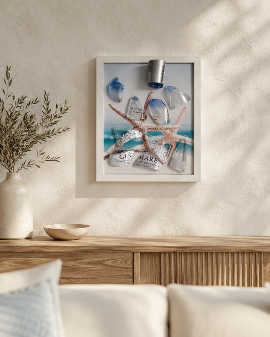 Quadro Star in Vetro Riciclato – Cornice Bianca