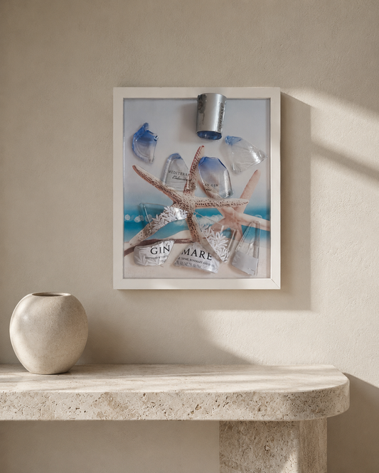 Quadro Star in Vetro Riciclato – Cornice Bianca