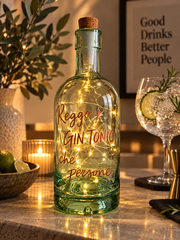 Lanterna Reggo + Gin Tonic LED USB - Design Upcycling Decorativo Verde
