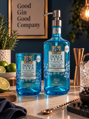 Set bagno da Bottiglia di Gin Riciclata – Blu Mediterraneo