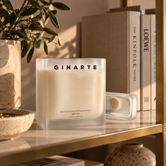 Candela GINARTE in Vetro Satinato| 2 Stoppini (incisione personalizzata)
