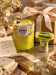 Candela da Bottiglia di Gin JUNE | Idea Regalo con incisione personalizzata