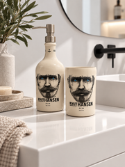 Set Bagno Knut – Dispenser e Bicchiere in Ceramica