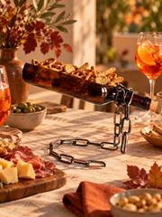 Vassoio Sospeso da Aperitivo in Bottiglia di Vetro con Catena