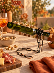 Vassoio Sospeso da Aperitivo in Bottiglia di Vetro con Catena
