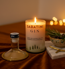 Candela Gin Sabatini con tappo — Artigianale riciclata design toscano