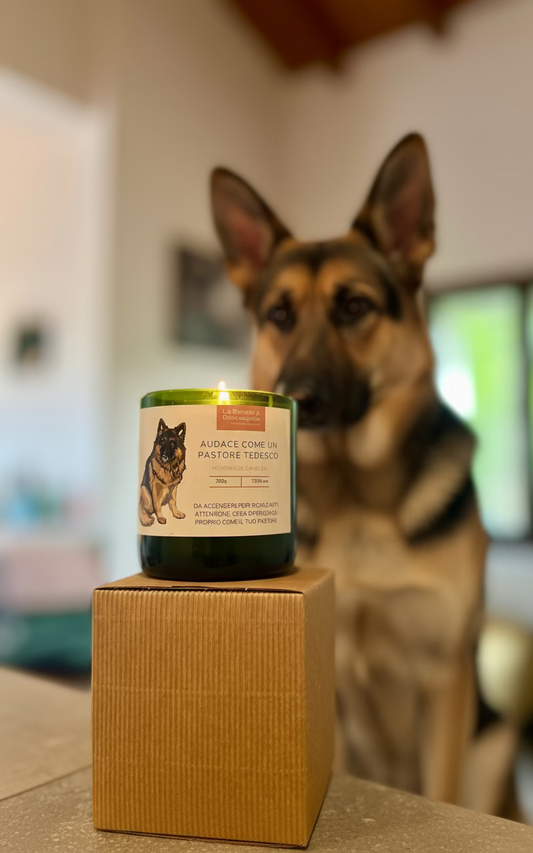 Candela Profumata 'Estintore Per Cani' Per Amanti Dei Cani - Lavanda - Cera Di Soia - Barattolo Riutilizzabile