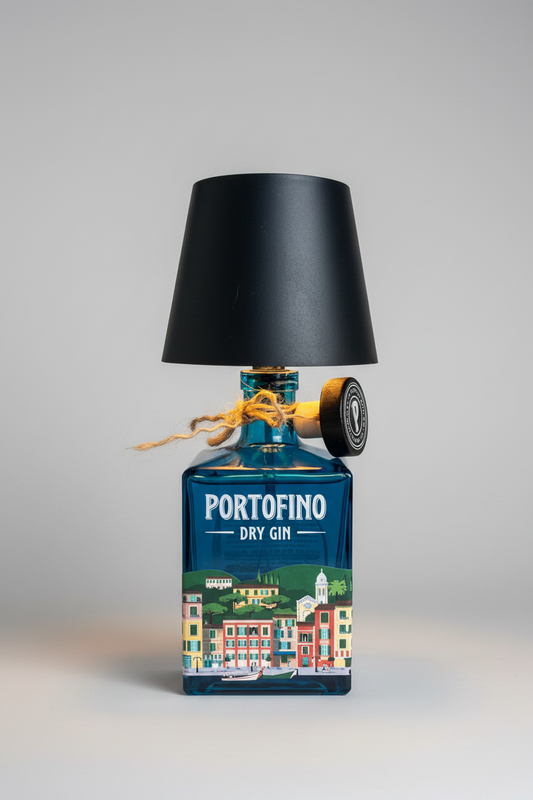 Lampada Portofino con Ricarica USB e incisione personalizzata - Bottiglia Upcycled