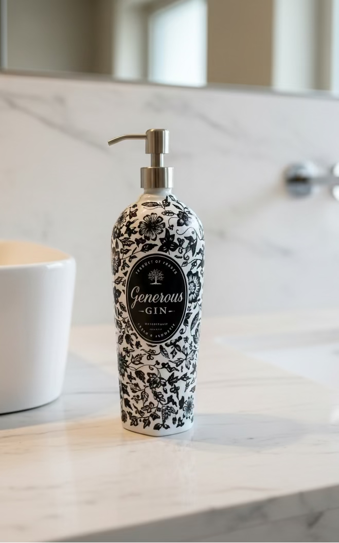 DISPENSER ARTIGIANLAE CON BOTTIGLIA DI GIN